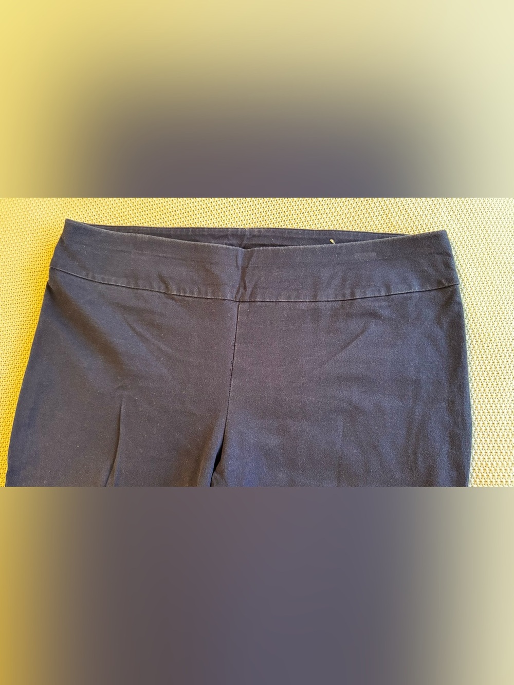 CHICO’S Fabulously Slimming Cotton Navy Blue Straight-Leg Ponte Pull-On Pants - Picture 5 of 12